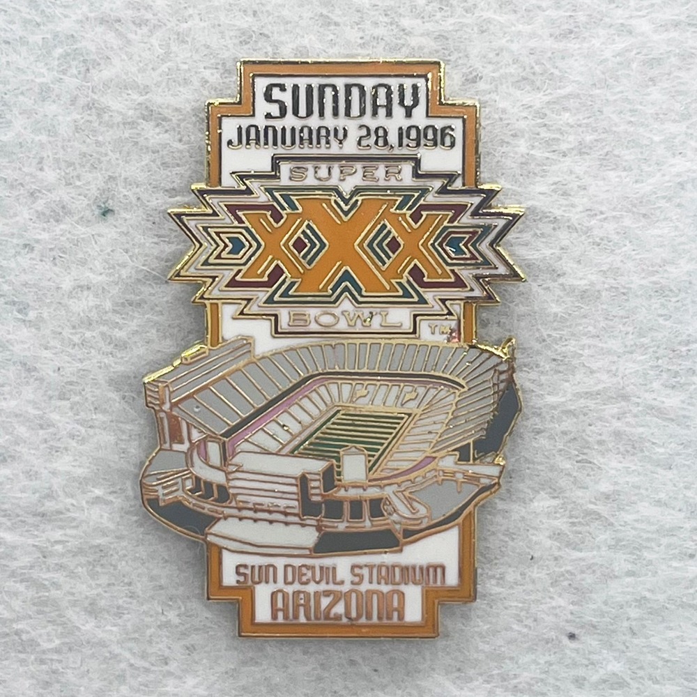 🔮 5/$25 Vintage Super Bowl 30 1996 Sun Devil Stadium Arizona Pin‎